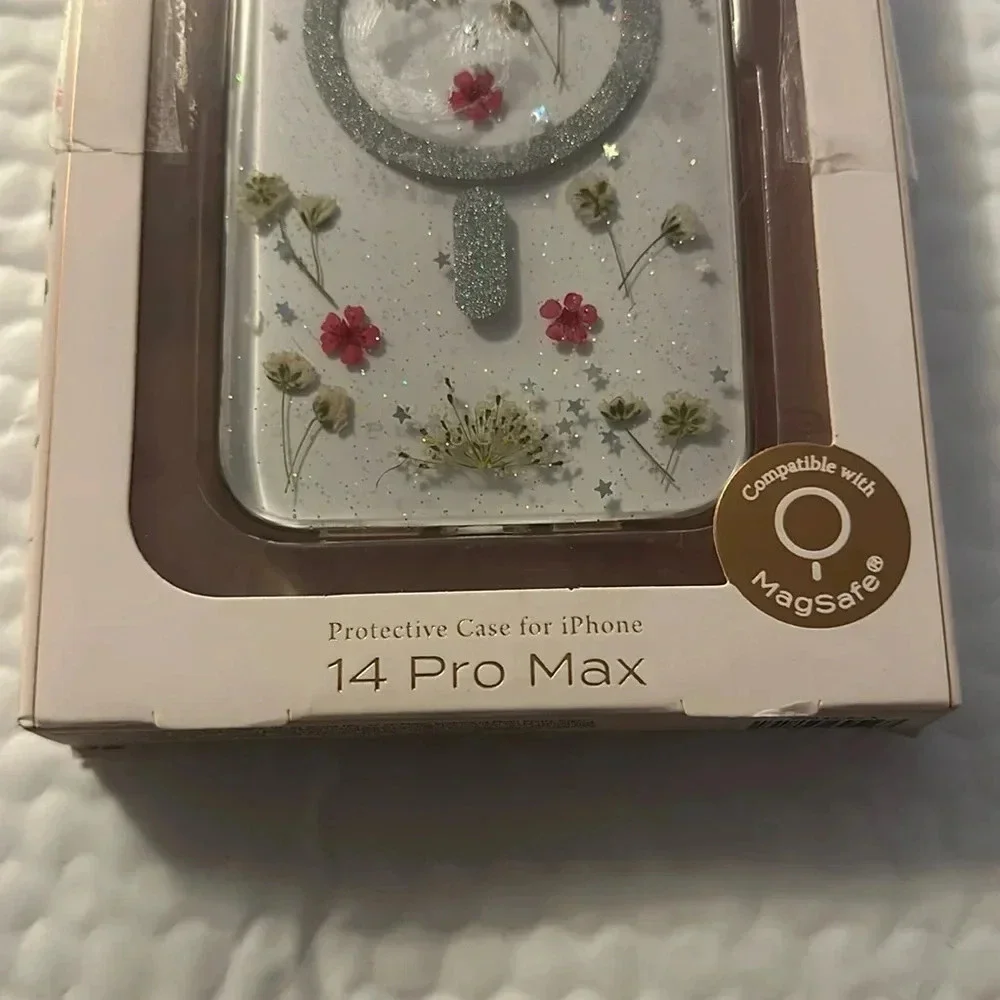 Pretty Plum Protective case for iPhone 14 Pro max- pink flowers